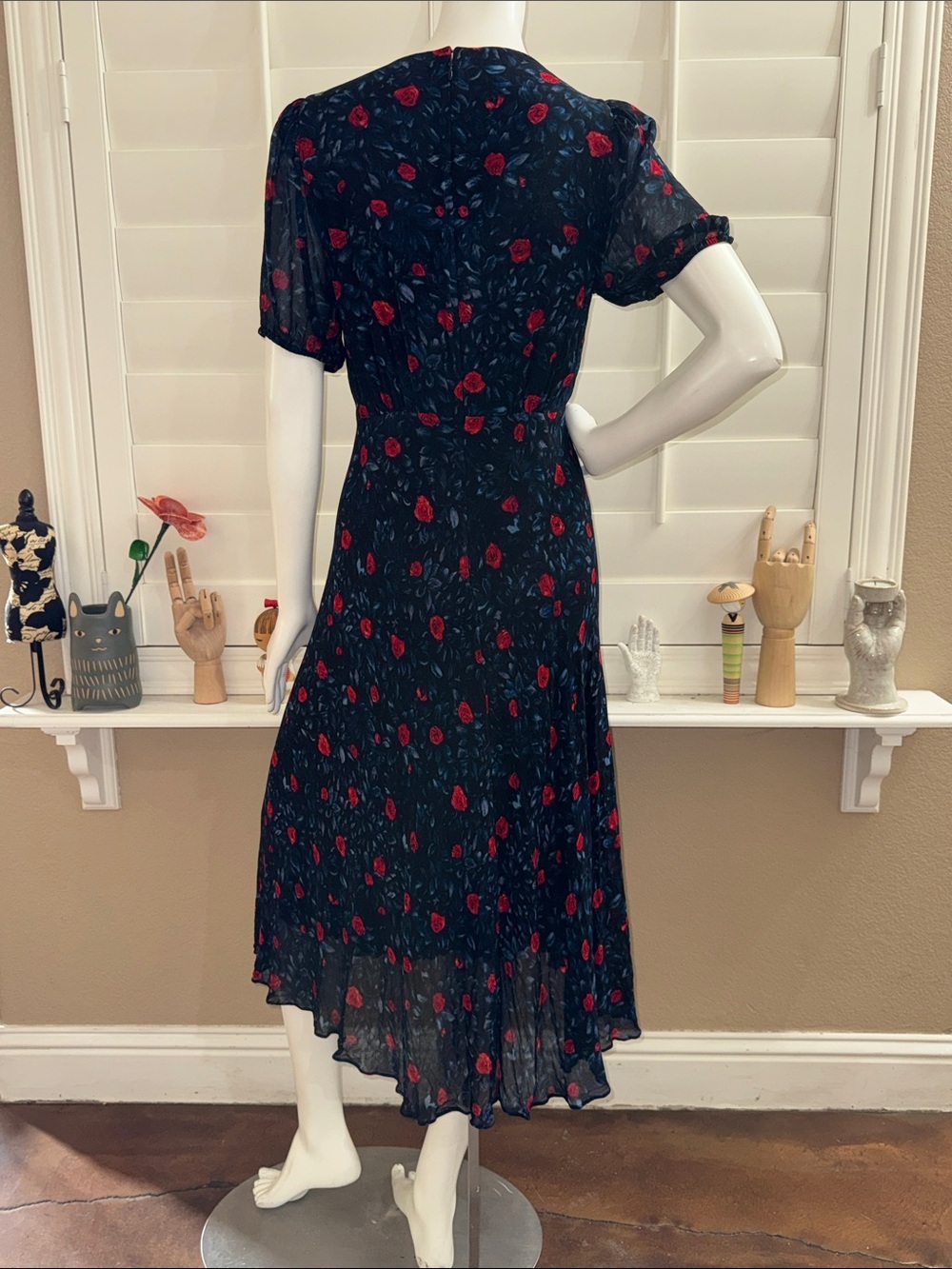 The Kooples Poison Roses Button Front Midi Dress - Picture 7 of 12